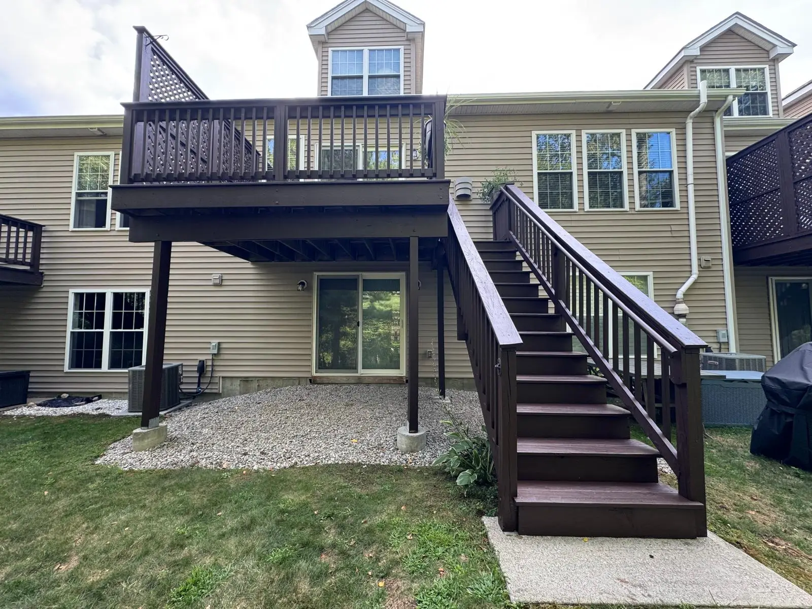Deck staining problems in Worcester MA showing freeze-thaw damage
